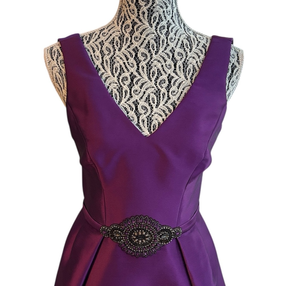 Theia Purple Sleeveless Dress